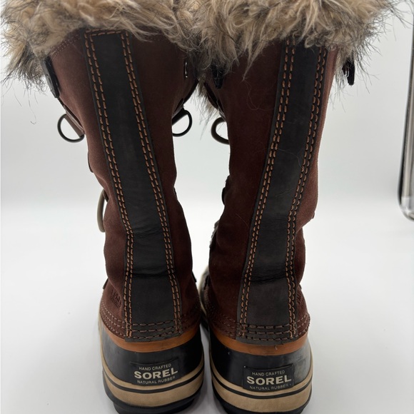 Sorel Dark Brown Joan of arctic Fur-Lined Winter lace up Boots preppy Y2K size 7 - Picture 4 of 7